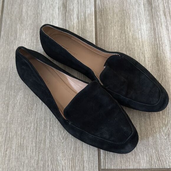 Nordstrom Signature Black Suede Loafers Flats 9 Minimalist Slip-On Leather Shoes - Picture 9 of 9